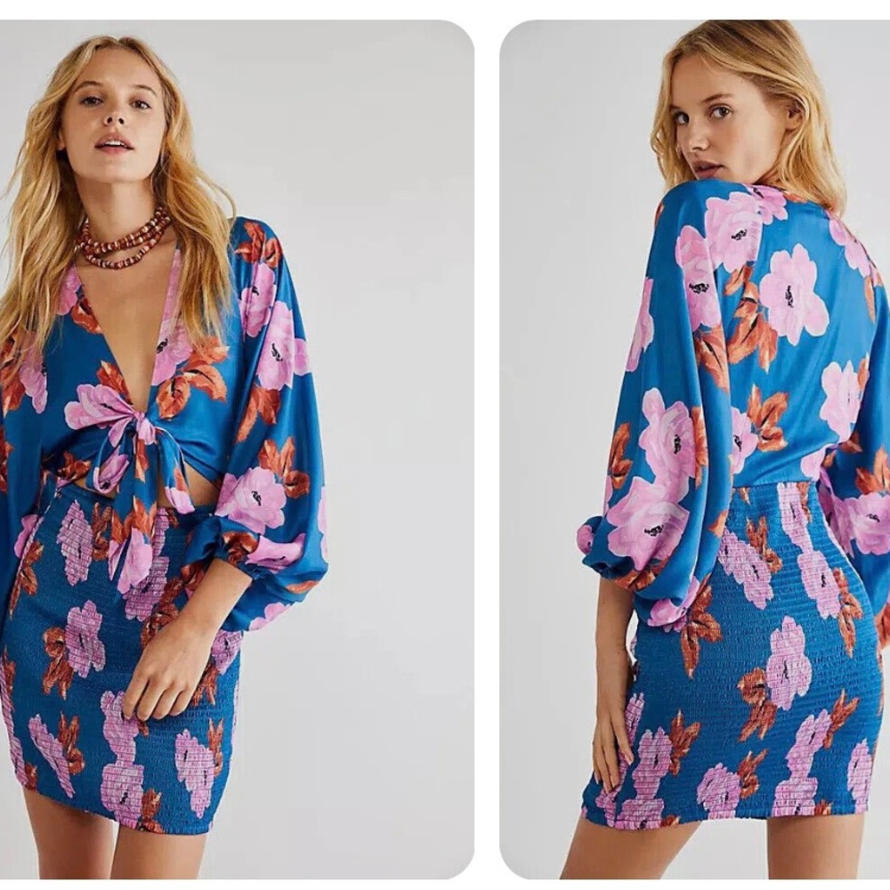 Free People Floral Mini Dress Size Large